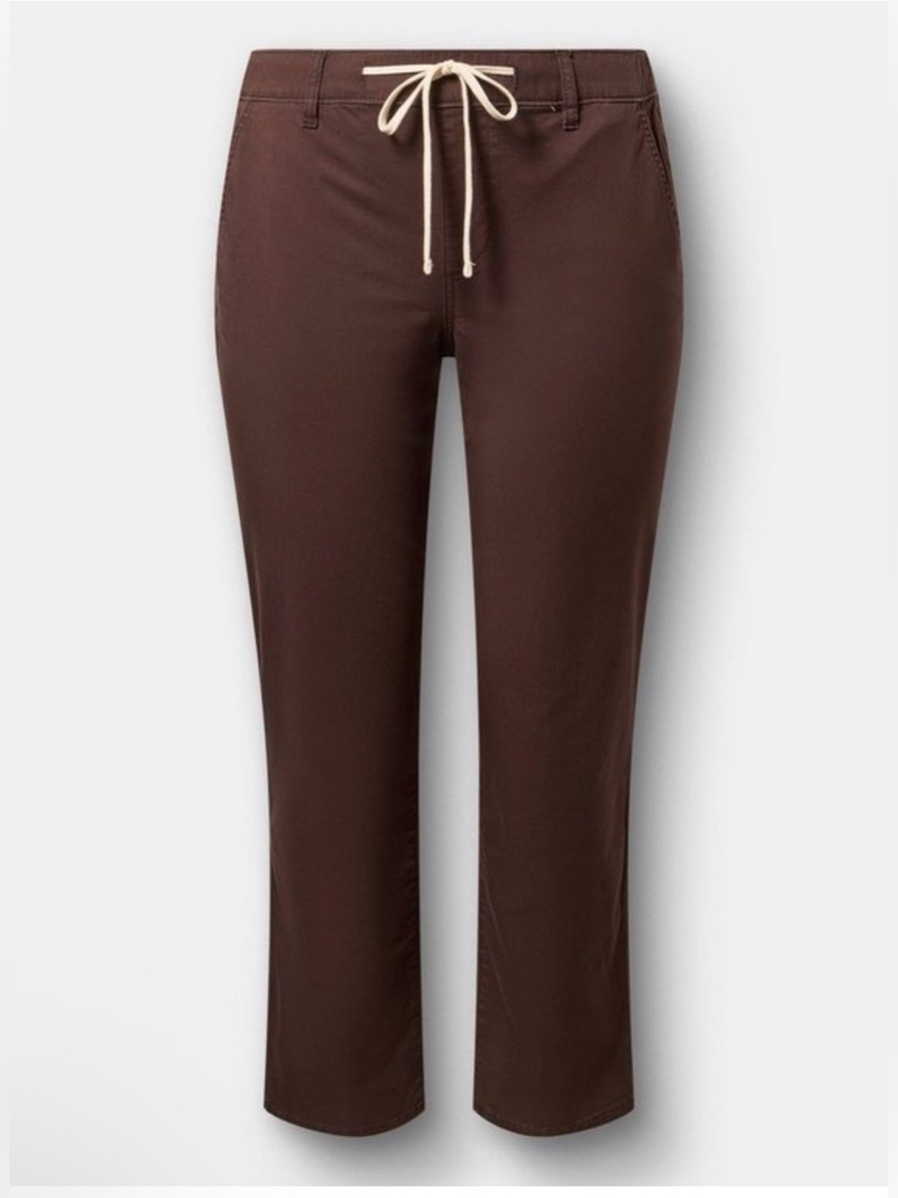 Torrid Brown Weekend Mid-Rise Twill Straight Leg Pants Size 1 Short 14-16 NWT